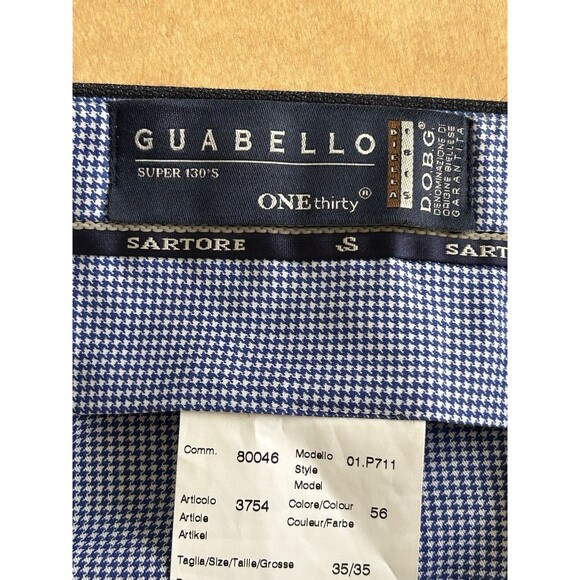 Sartore Guabella  Super 130's Dress Pants Men’s 35x 29 Wool Flat Front - Picture 7 of 8